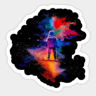 Astronaut Paint Explosion Sticker